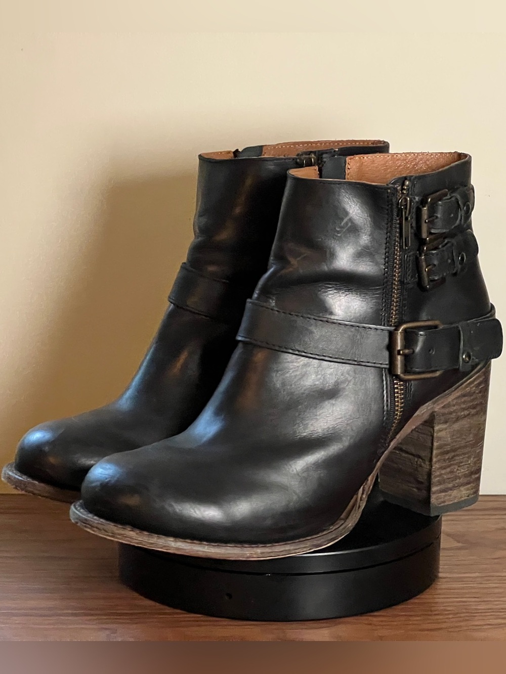 Freebird Bolo Leather Buckle Heeled Boots - US 12 - Picture 7 of 12